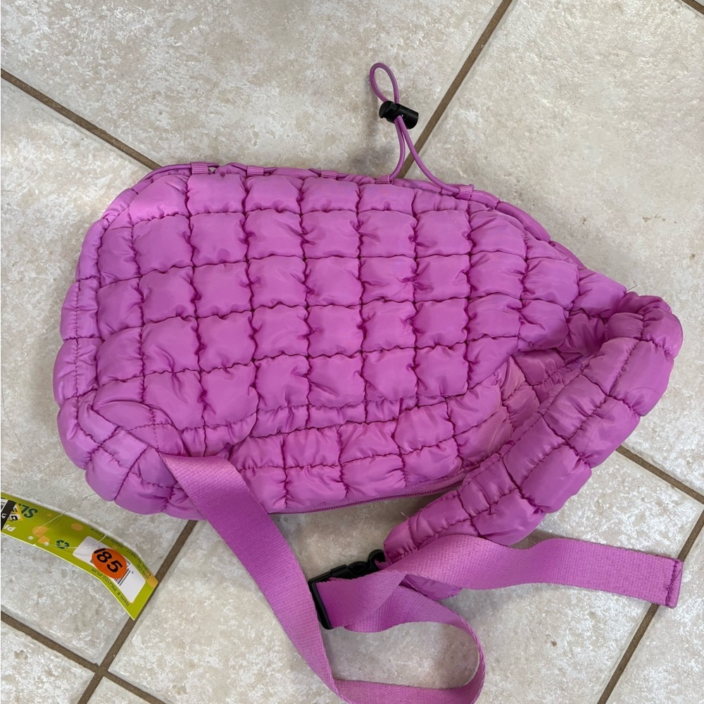 Puff Crossbody 
Pink Quilted Over the Shoulder Bag